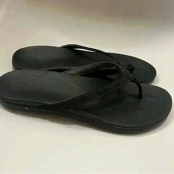 OluKai HO’OPIO Quick-Dry ARCH Black FLIP-FLOP Beach SANDALS Women’s Size 7.5 - Picture 2 of 6